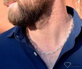 Łańcuszek srebrny 925 męski splot gucci 5 mm DIA-LAN-5533-925. Srebrny łańcuszek. Męski łańcuch na szyję srebrny gucci (3).JPG